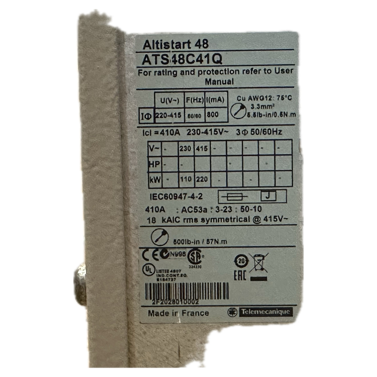 NJ082 Frequenzumrichter Schnieder Altistart 48 ATS48C41Q_4