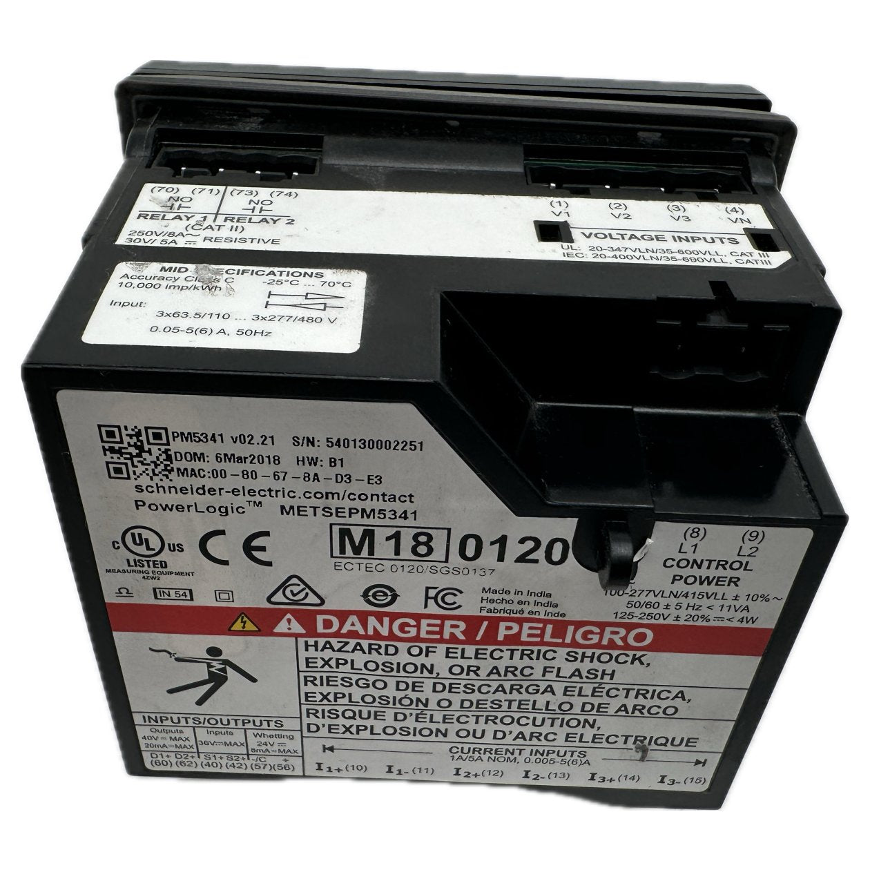 NJ171 PowerLogic Messgerät Scheider Electric METSEPM5341 PM5341_3