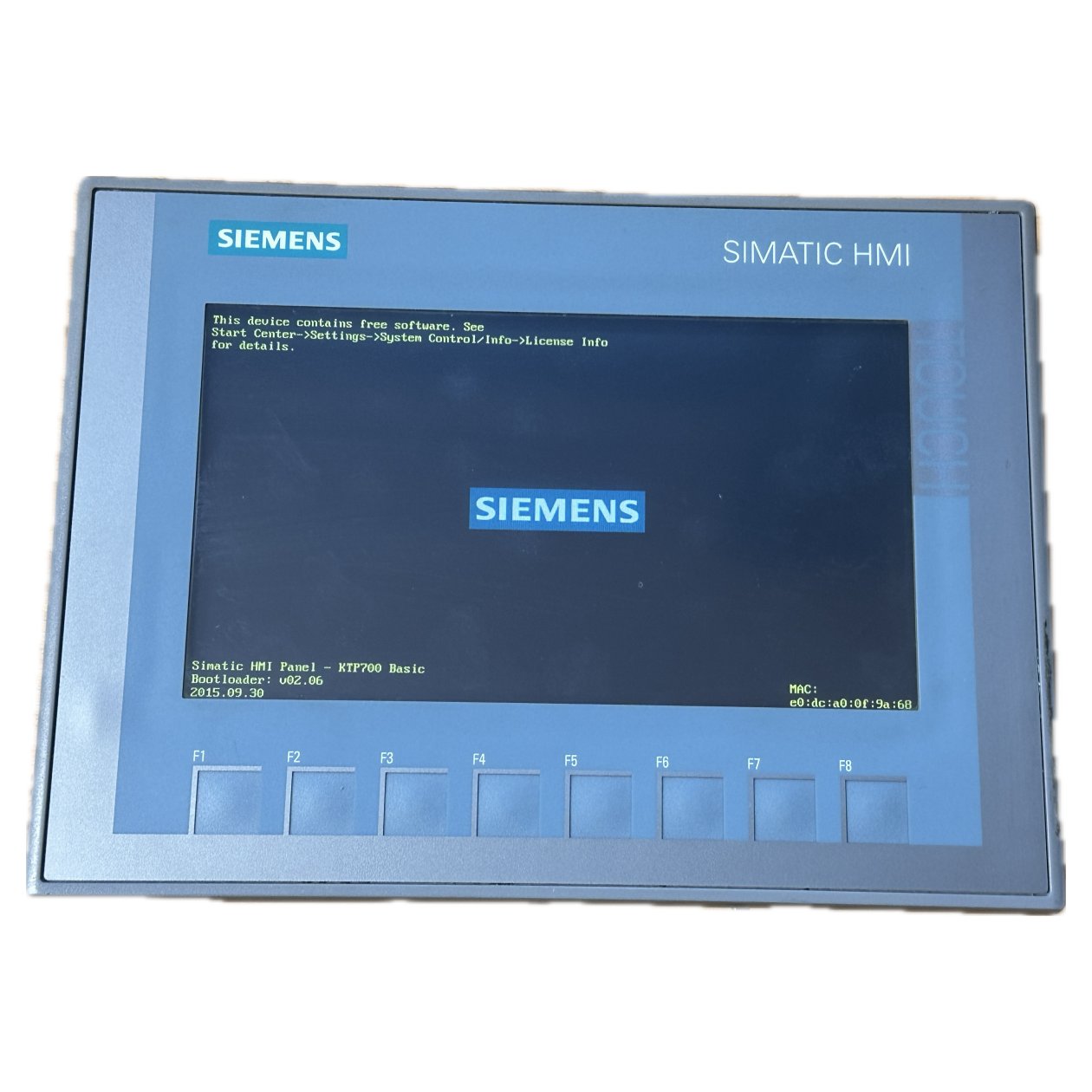 NJ180 Bedienpanel KTP700 Siemens 6AV2 123-2GB03-0AX0 6AV2123-2GB03-0AX0