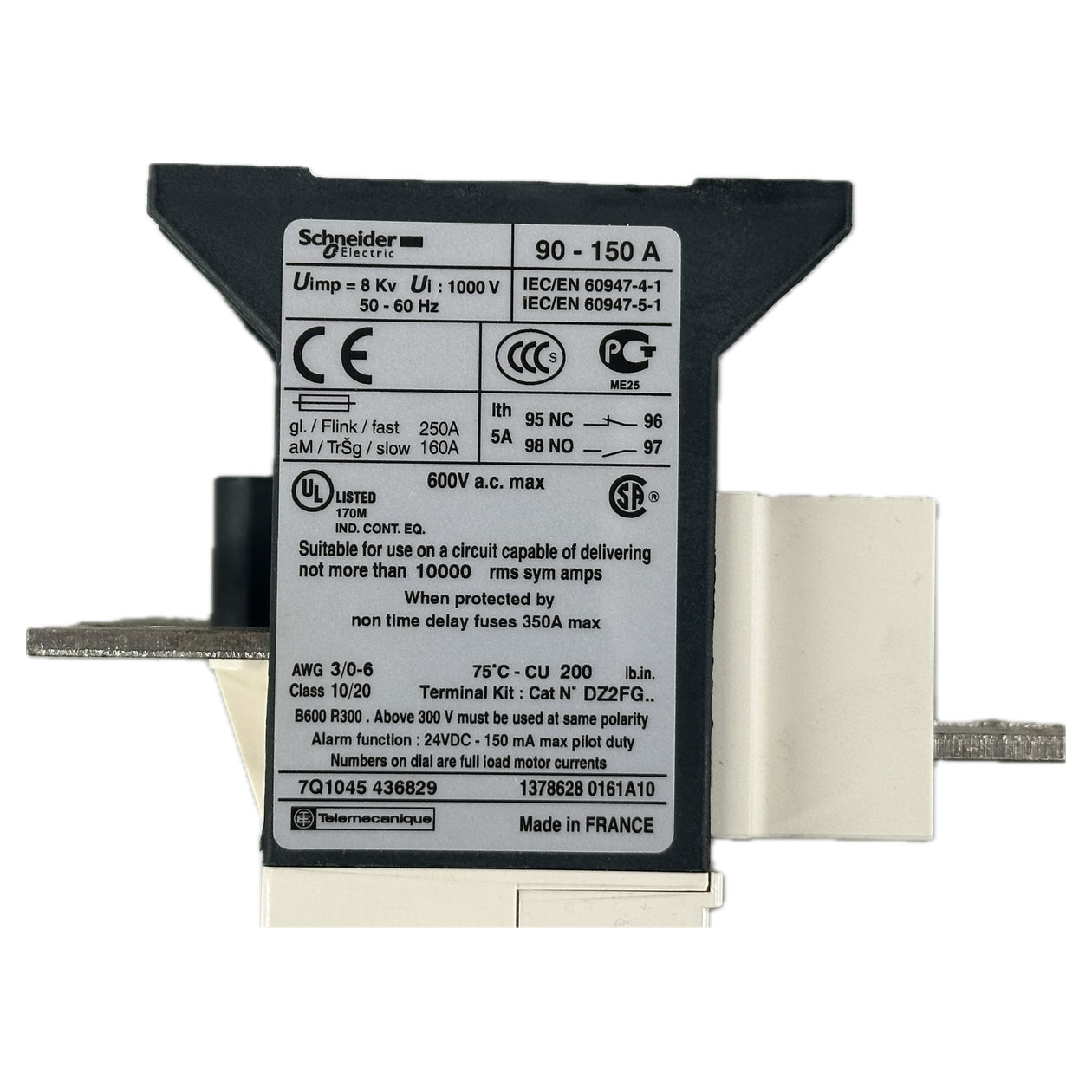 NJ273 Motorschutzrelais TeSys Schneider LR9D69 90-150A_4