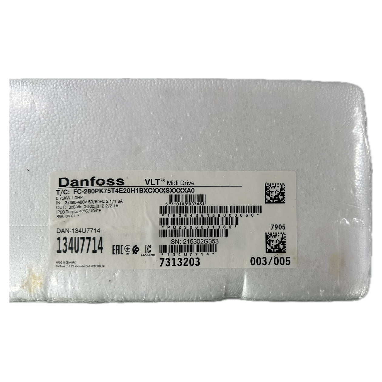 .NJ281 Frequenzumrichter Danfoss FC-280PK75T4E20H1BXCXXXSXXXXA0 0,75kW OVP_4