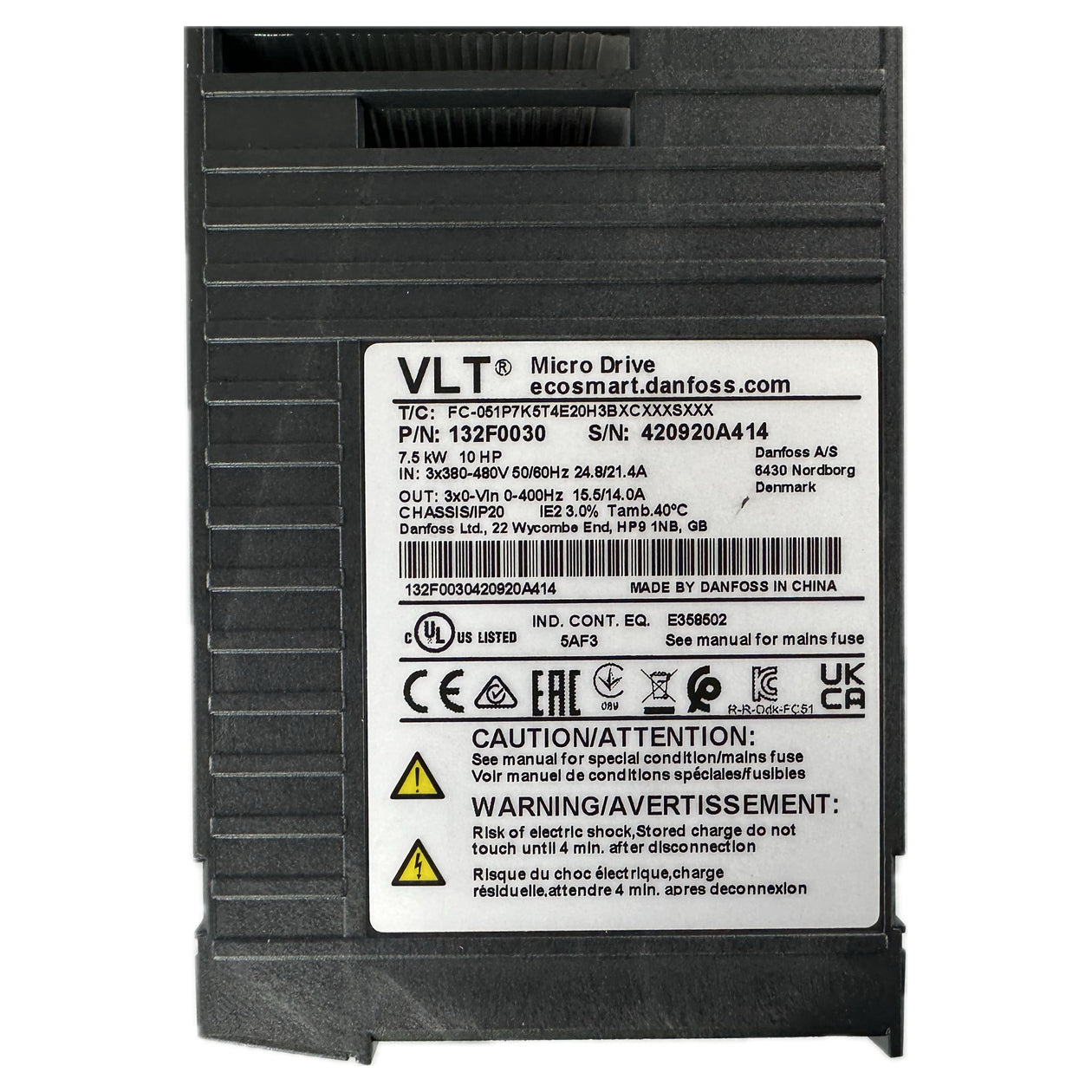 NJ285 Frequenzumrichter Danfoss FC-051P7K5T4E20H3BXCXXXSXXX 7,5kW_4