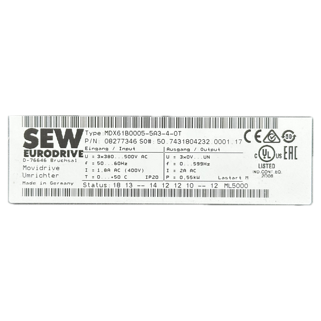 NJ288 Frequenzumrichter SEW MDX61B0005-5A3-4-0T 0,55kW_4