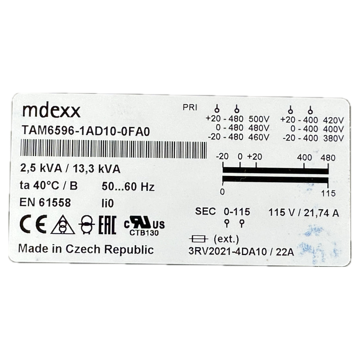 NJ291 Transformator mdexx TAM6596-1AD10-0FA0_4