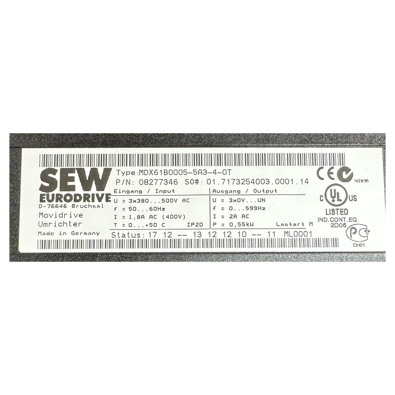 NJ326 Frequency Converter SEW MDX61B0005-5A3-4-0T 0.55KW DFE32B DEH11B BW090-P52B_7
