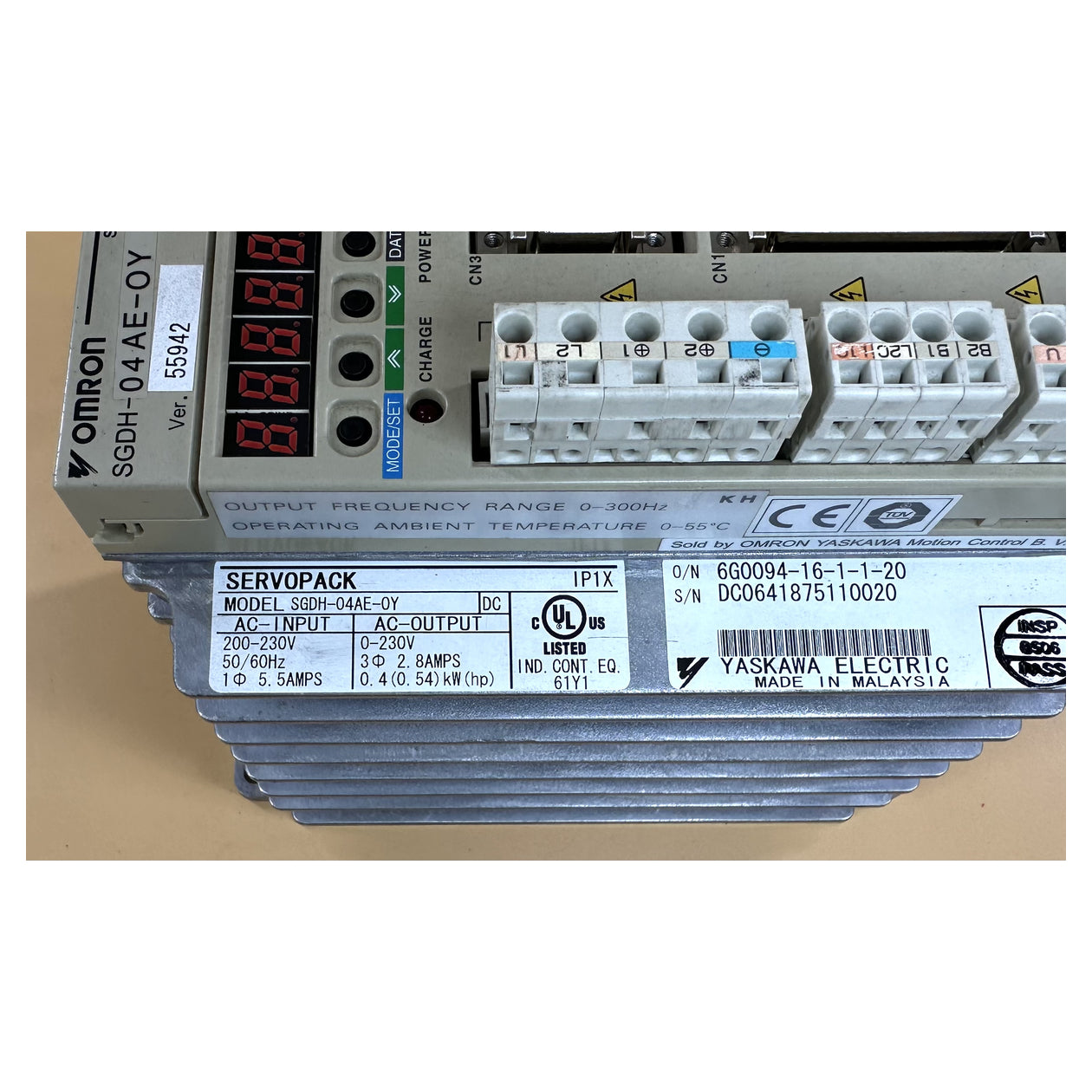NJ380 Servo Drive Omron SGDH-04AE-OY 0.2KW_4