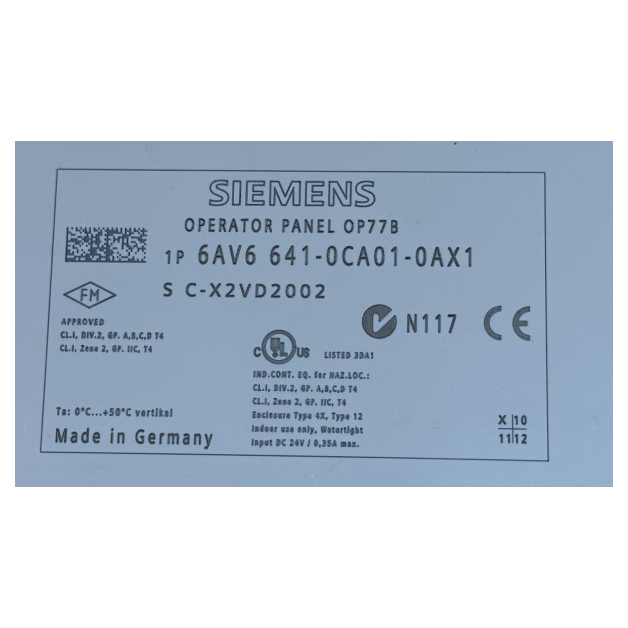 NJ384 Bedienpanel Siemens 6AV6641-0CA01-0AX1 6AV6 641-0CA01-0AX1 E9_4