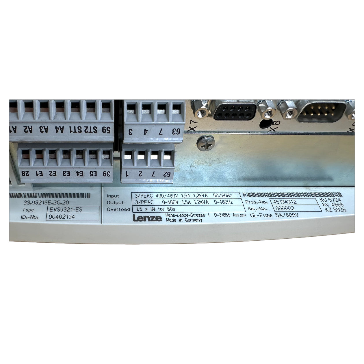 NJ387 Servo Drive Lenze EVS9321-ES 33.9321SE.2G.20 1.2kVA_4