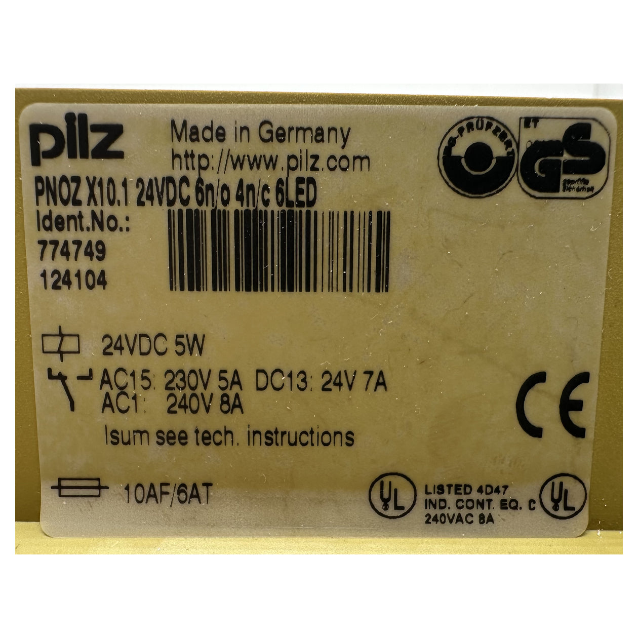 NJ404 Sicherheitsrelais Pilz PNOZ X10.1 24VDC 6n/o 4n/c 6LED_5
