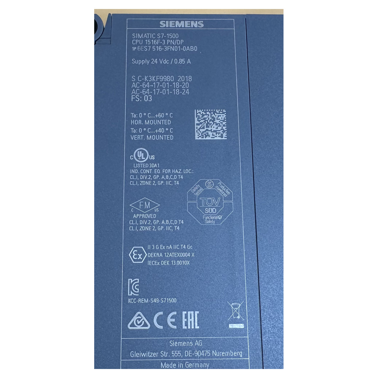 NJ427 CPU 1516F-3 PN/DP Siemens 6ES7516-3FN01-0AB0 6ES7 516-3FN01-0AB0_4