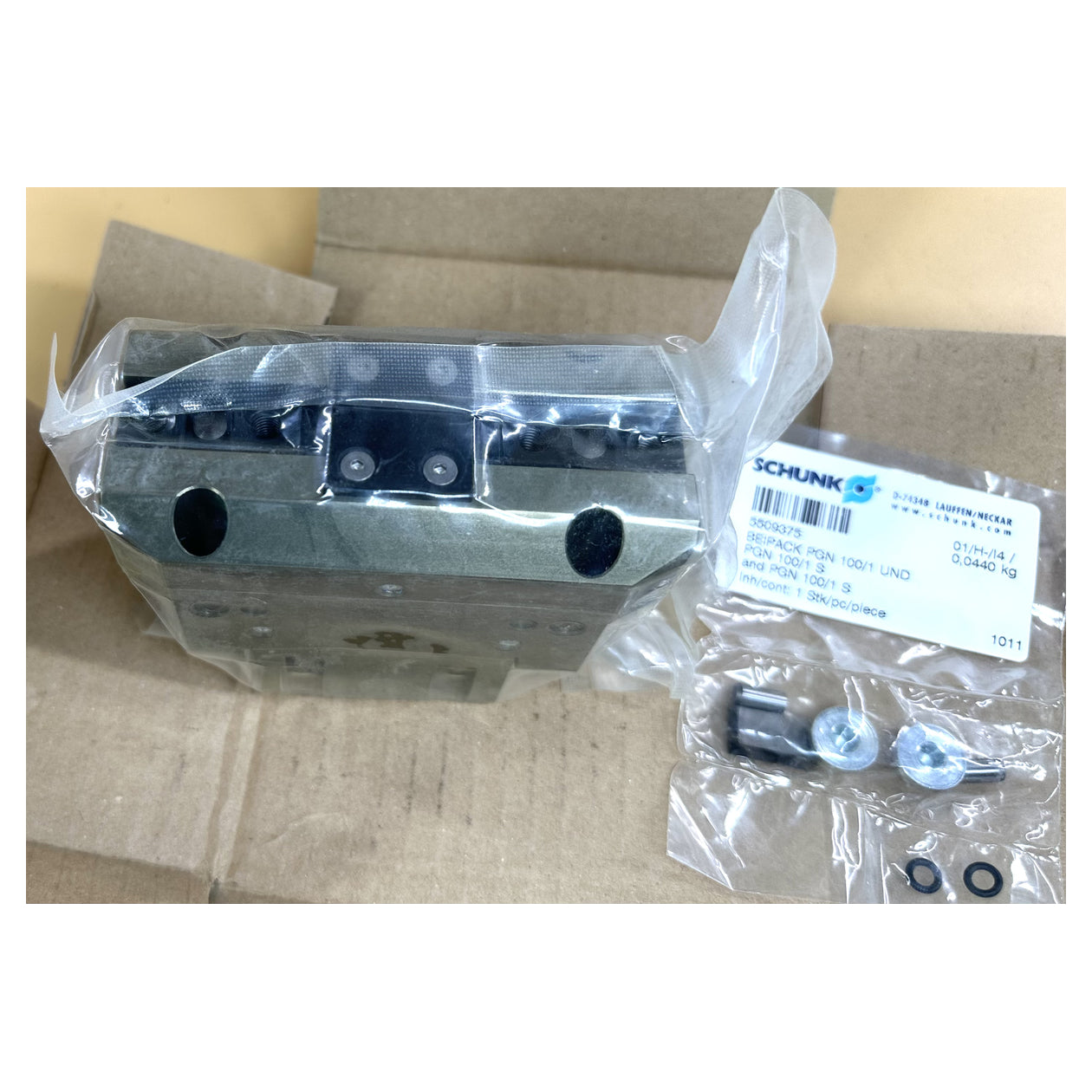 NJ438 2 Finger Parallelgreifer Schunk PGN 100/1 AS 0370402 Hub 10mm 1180Nm ovp_4