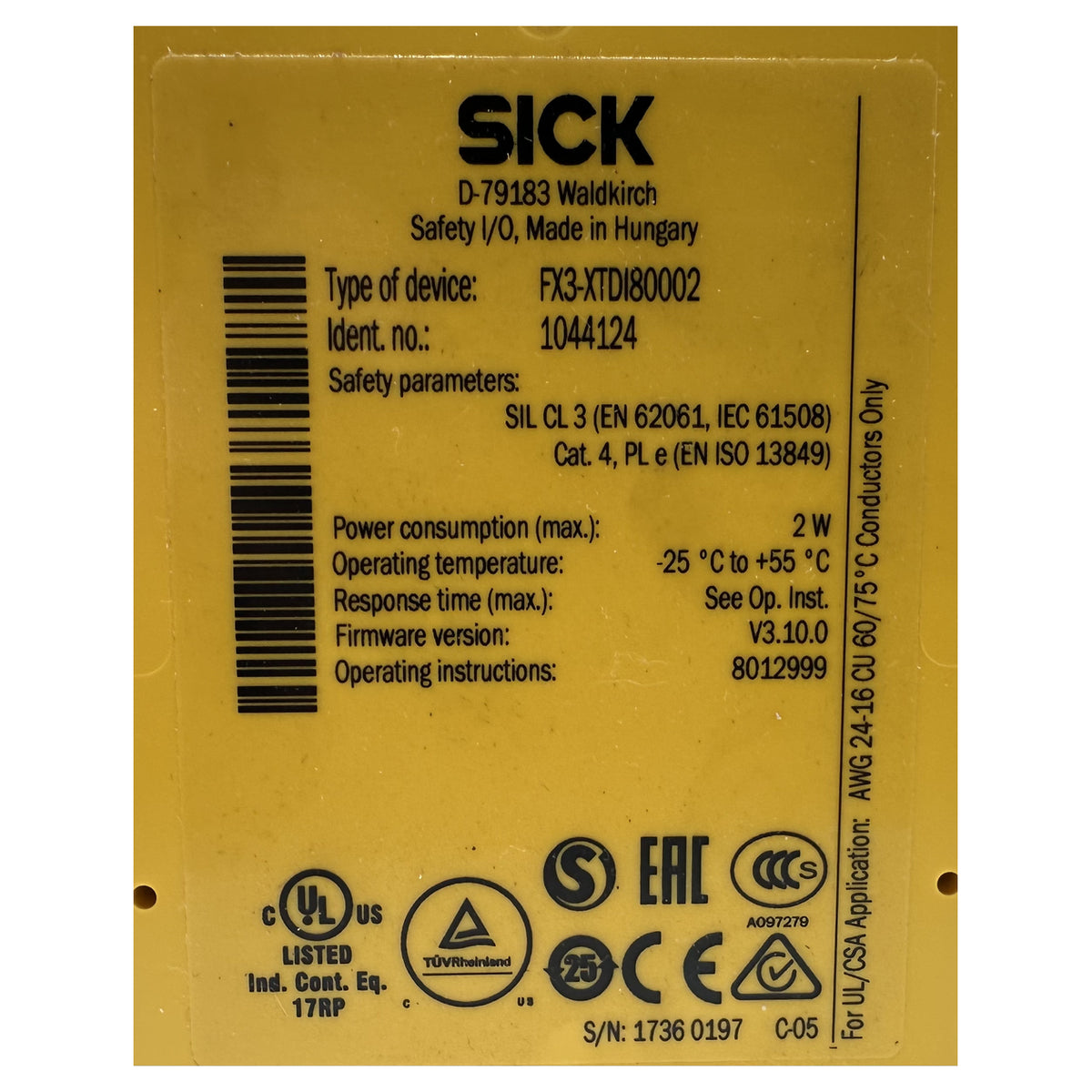 NJ534 Digital Input Module Sick FX3-XTDI80002 1044124 OVP_5
