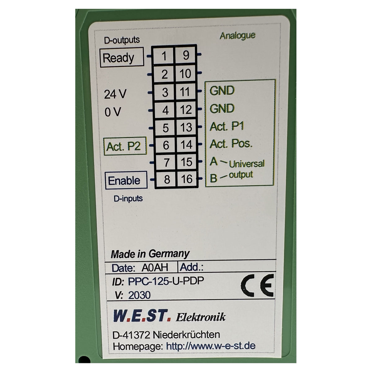 NJ563 positioning control module West PPC-125-U-PDP OVP_4