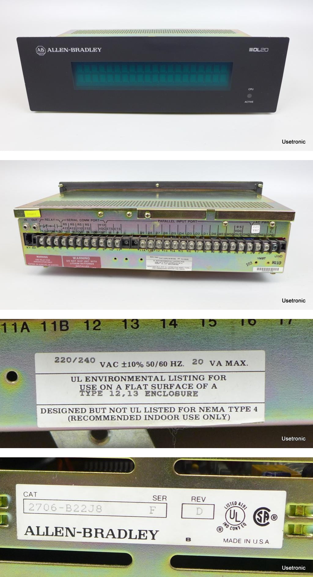 PP2021 Panel Display Allen Bradley DL20 2706-B22J8_2
