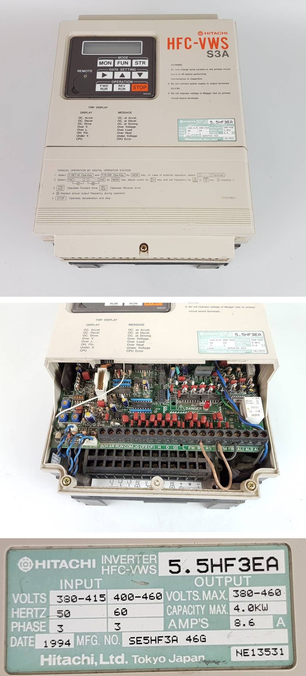 PP4369 Frequenzumrichter Hitachi HFC-VWS5.5HF3EA S3A 4 KW_2
