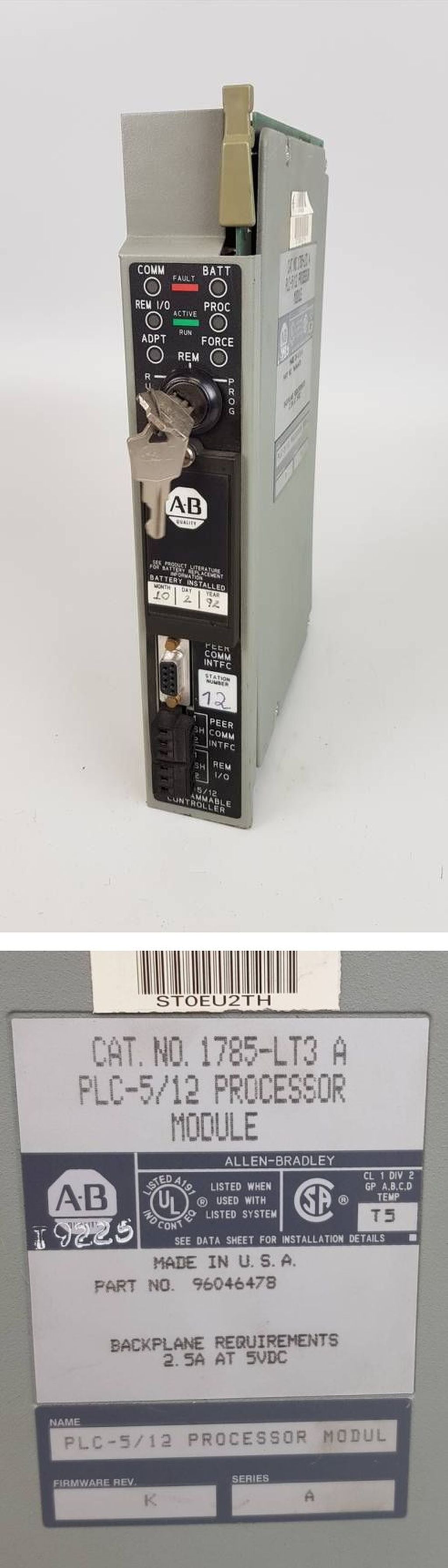 PP4533 PLC-5/12 Prozessor Allen Bradley 1785-LT3 A Rev K Ser A