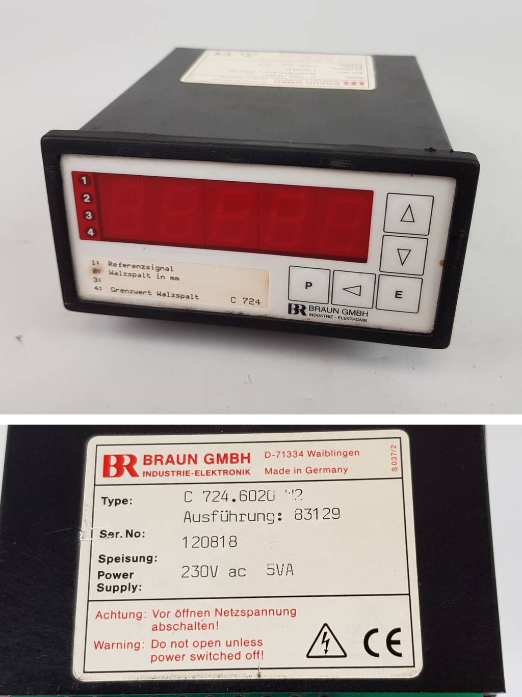 PP4569 Prozessregler Braun C 724.6020 M2 230V AC