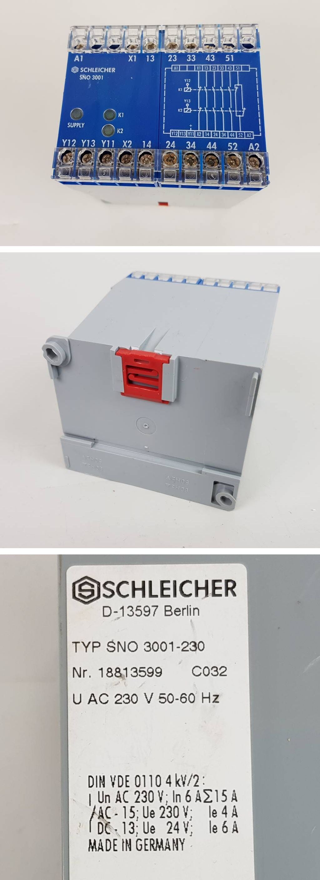 PP4973 Sicherheitsrelais Schleicher SNO 3001-230 230V AC Spule_2