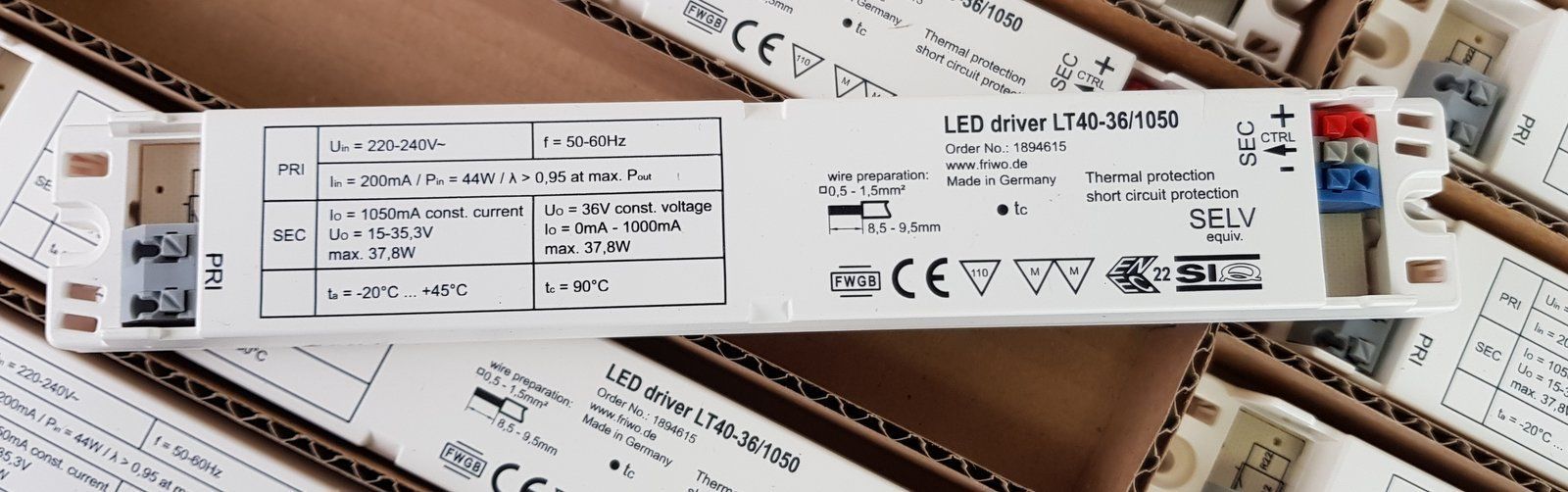 .PP6541 LED Driver Trafo Transformator Friwo LT40-36/1050 15-36 V DC