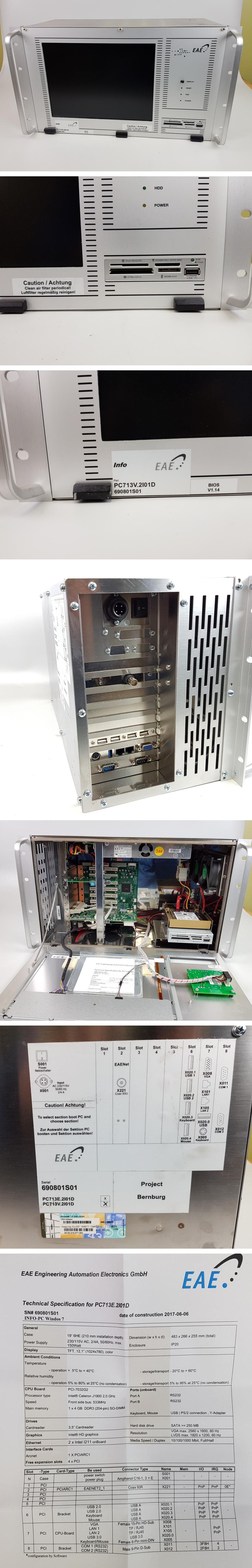 PP7694 Industrie PC EAE PC713V.2I01D PCI-7032G2 BJ 2017_2