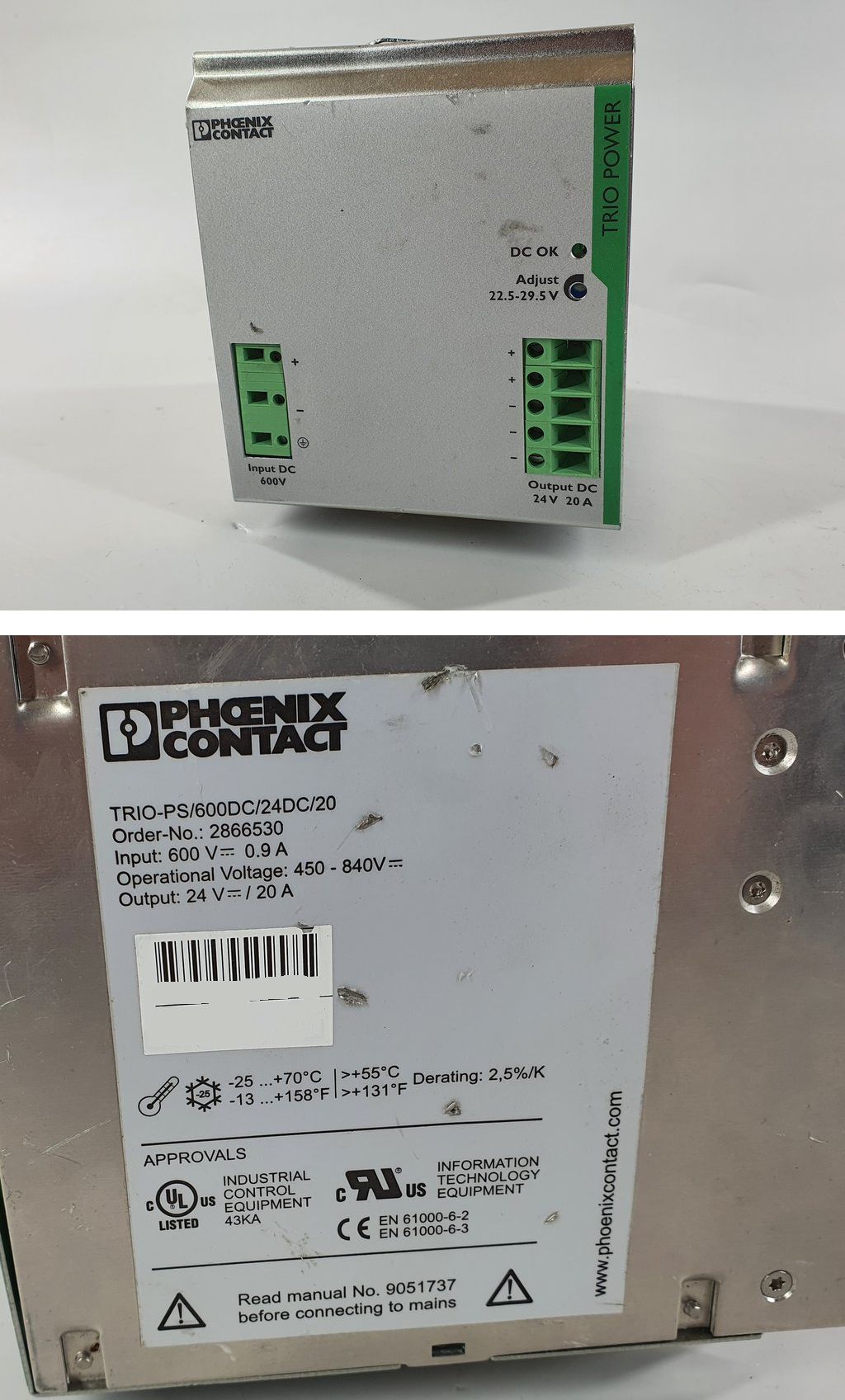 PQ1045 Power Supply Phoenix Contact TRIO-PS/600DC/24DC/20 2866530_2