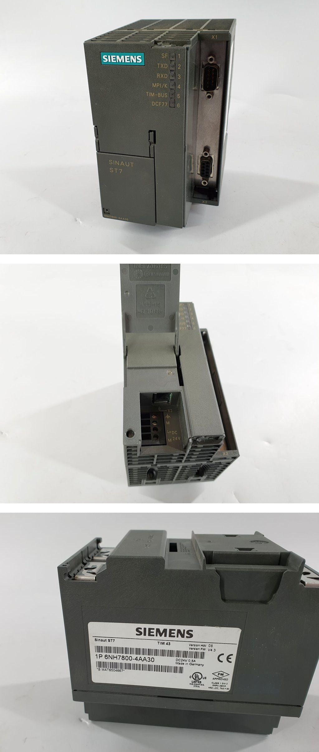 PQ1119 Siemens 6NH7800-4AA30 Sinaut ST7 TIM 43 HW 08 FW V4.3_2