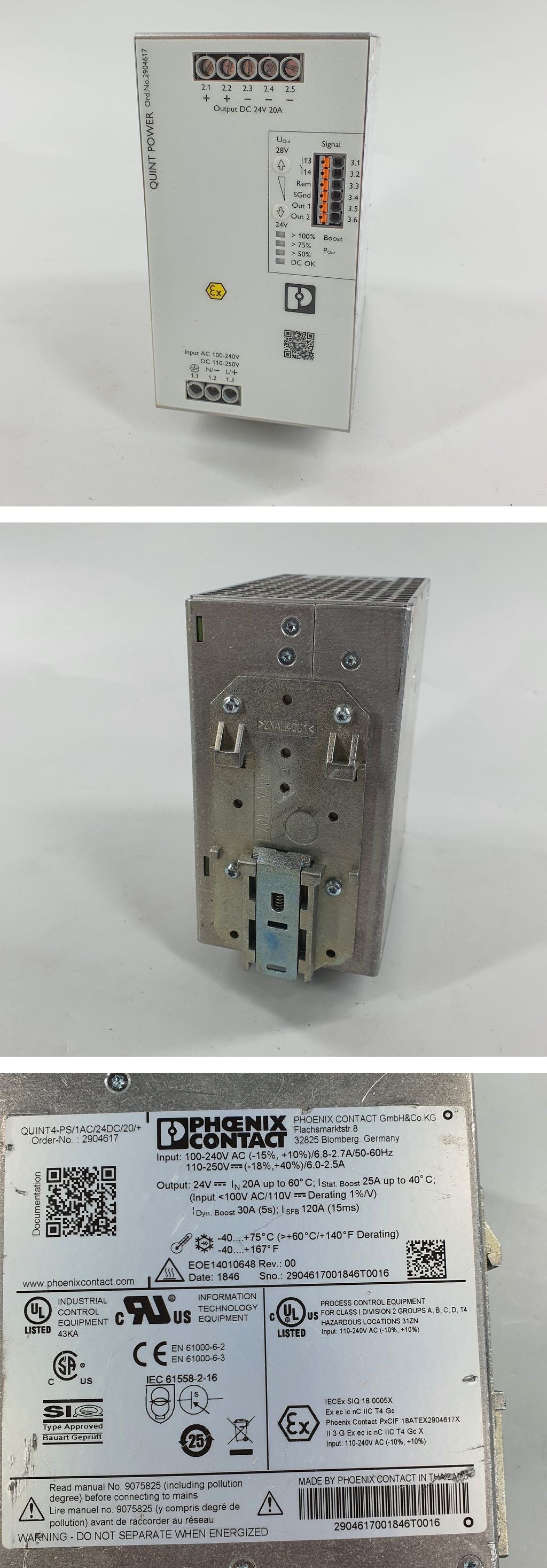 Prüfen PQ125 Power Supply Phoenix Contact Quint4-PS/1AC/24DC/20/+ 2904602_2