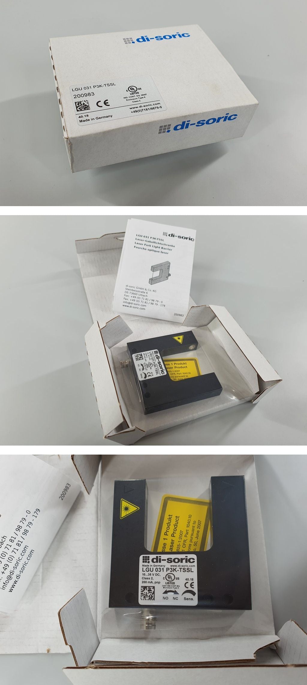 PQ1411 Laser Gabellichtschranke di-soric LGU 031 P3K-TSSL_2