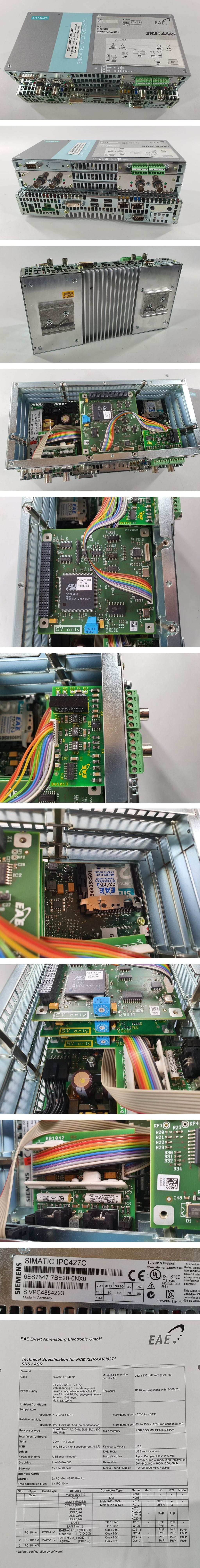 PQ2408 Industrie PC EAE PCM423RAAV Siemens 6ES7647-7BE20-0NX0 IPC427C_2