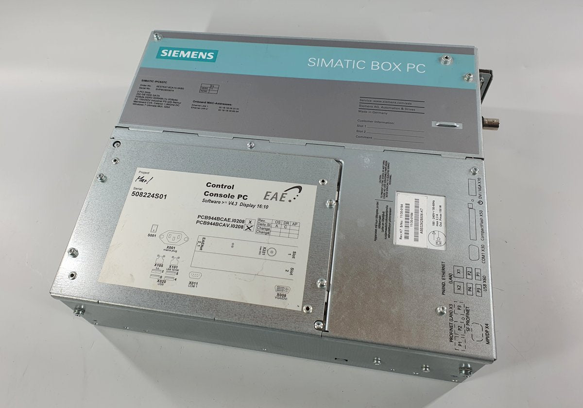 PQ2411 Industrie PC EAE PCB944BCAE Siemens 6ES7647-6CA10-0AB0 IPC627C Arcnet