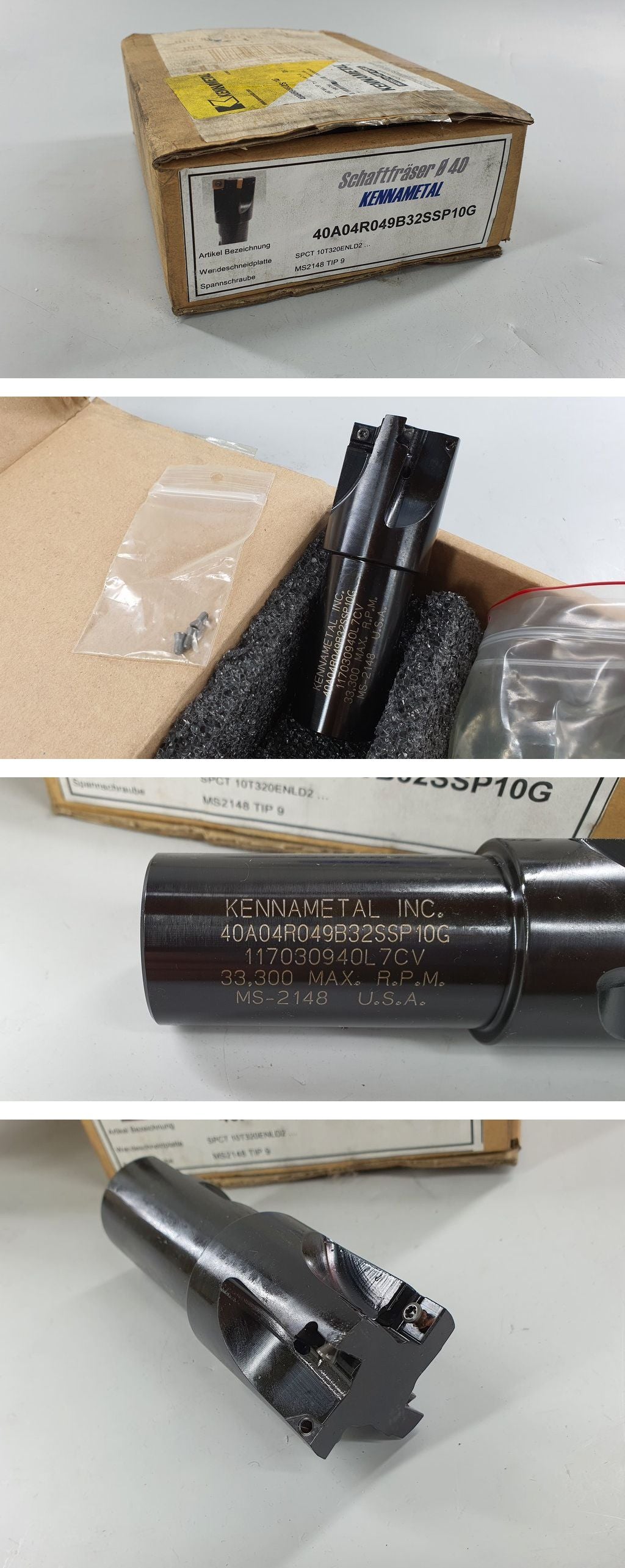 PQ255 Schaftfräser Kennametal 40A04R049B32SSP10G 40mm