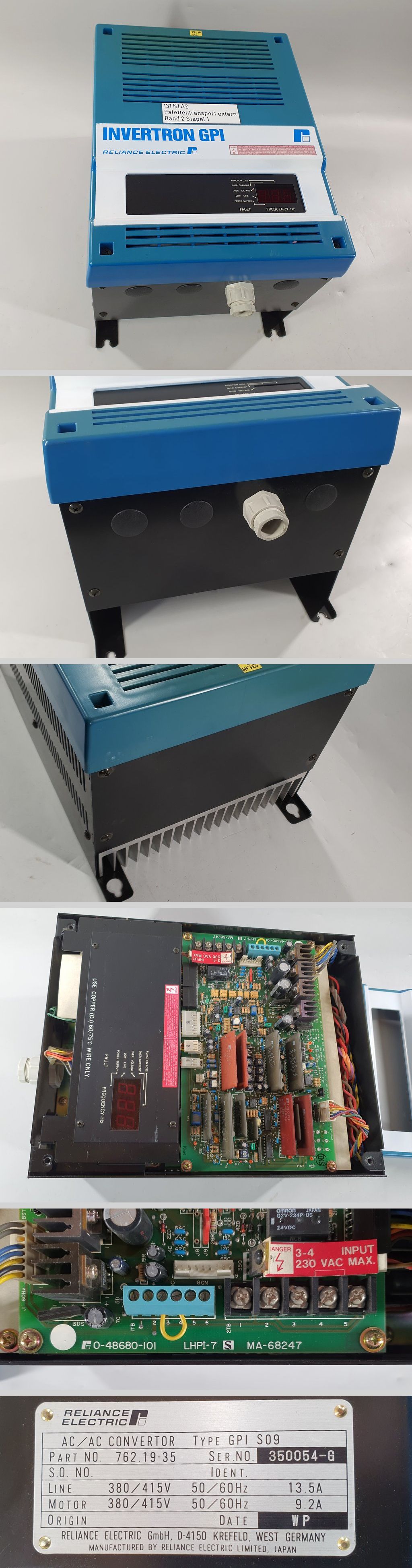 PQ2687 Frequenzumrichter Reliance Electric GPI S09 762.19-35 9,2A_2