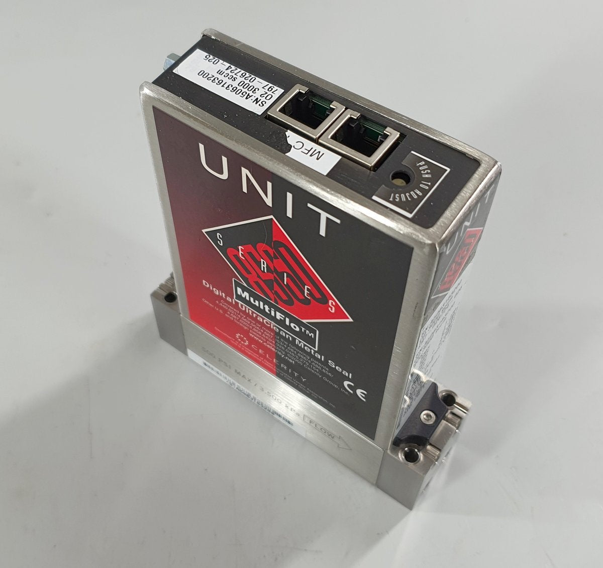 PQ2731 Mass Flow Controller Celerity 8560 Unit MultiFlo O2 3000 sccm