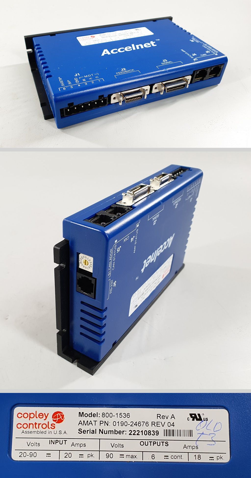 PQ2737 Servoregler Copley Controls Accelnet 800-1536 6A Amat 0190-24676_2