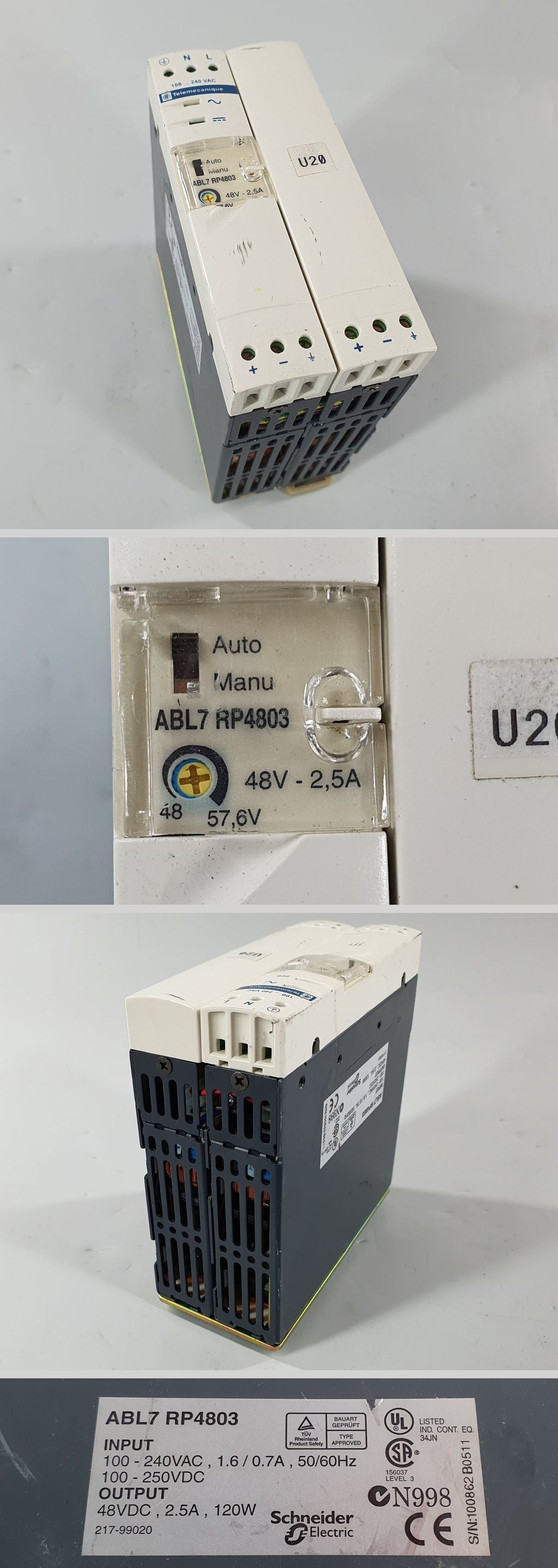PQ2920 Power Supply Schneider Telemecanique ABL7 RP4803 48VDC 2,5A_2