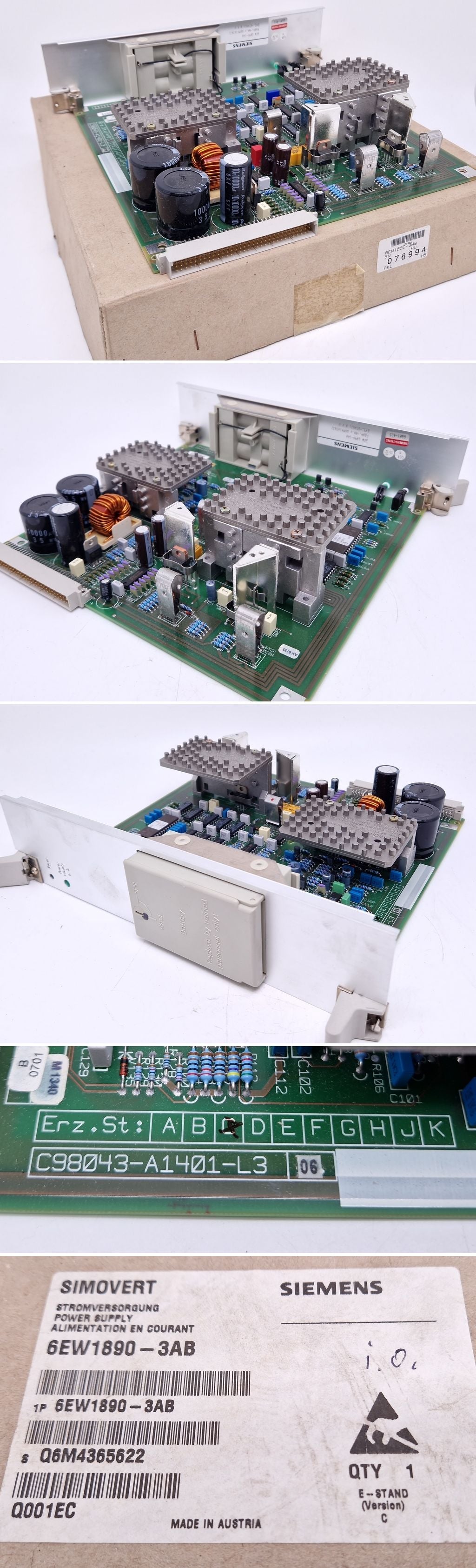 PQ3312 Power Supply Simovert Siemens 6EW1890-3AB