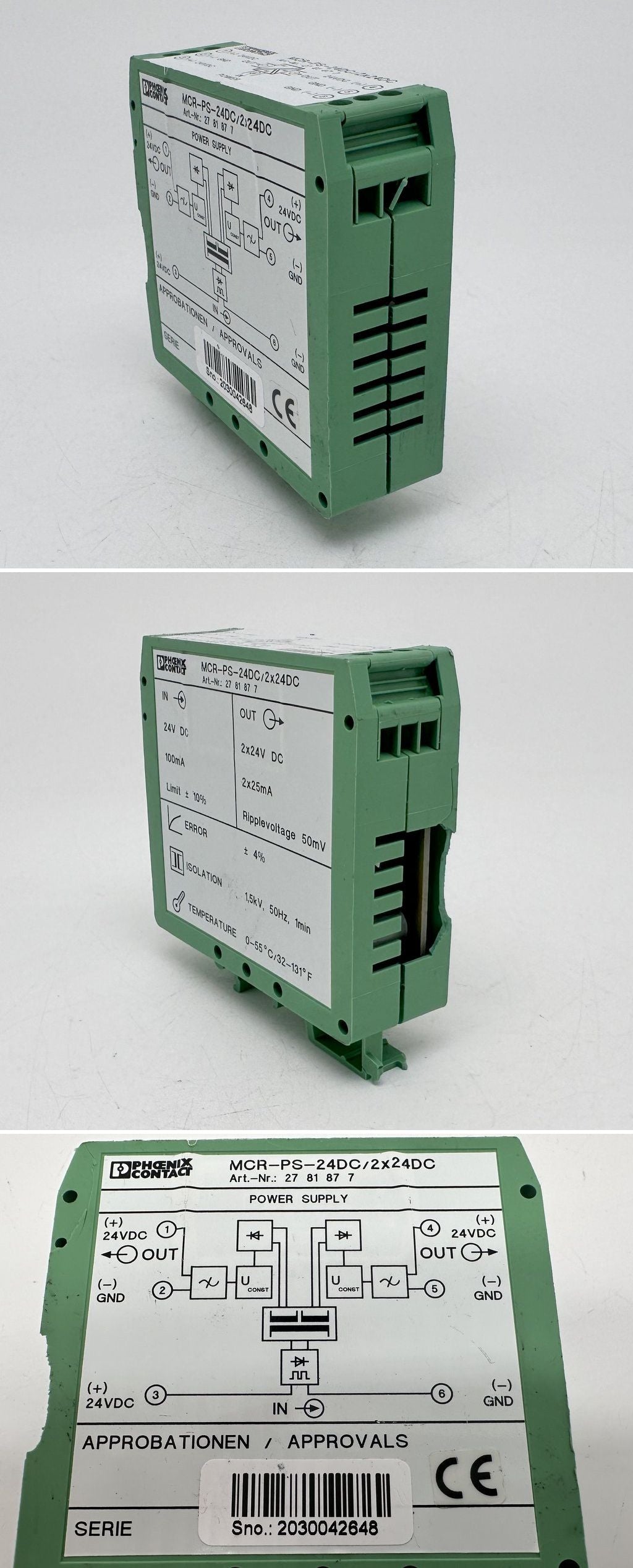 PQ3592 Phoenix Contact Netzteil MCR-PS-24DC/2x24DC_2