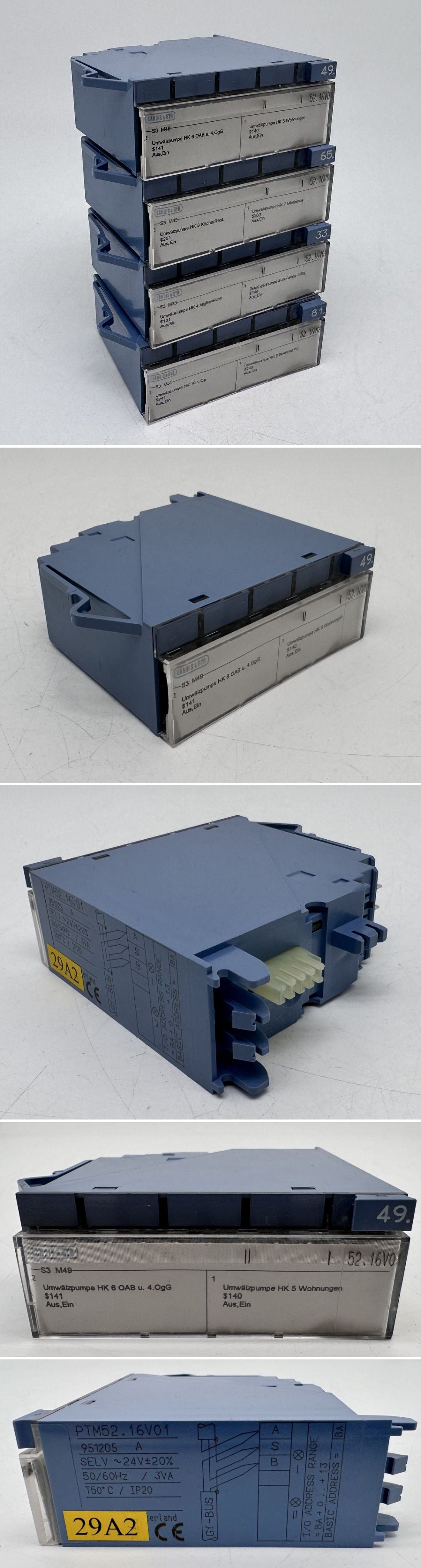 PQ3661 Posten 4 Stück Siemens Landis & Staefa PTM52.16V01_2
