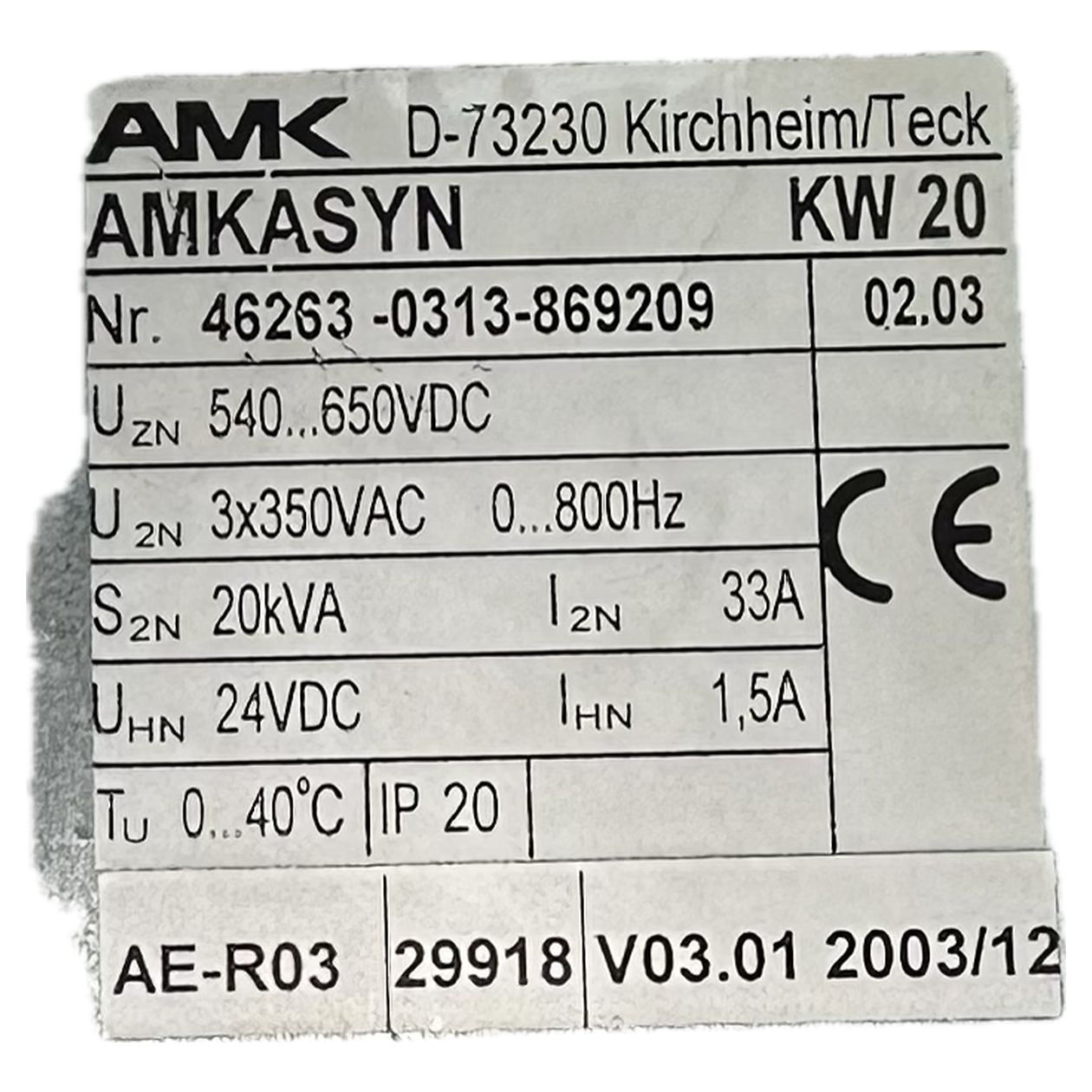 PQ3817 Servoregler Leistungsteil AMK KW 20 ohne Steckkarte_4