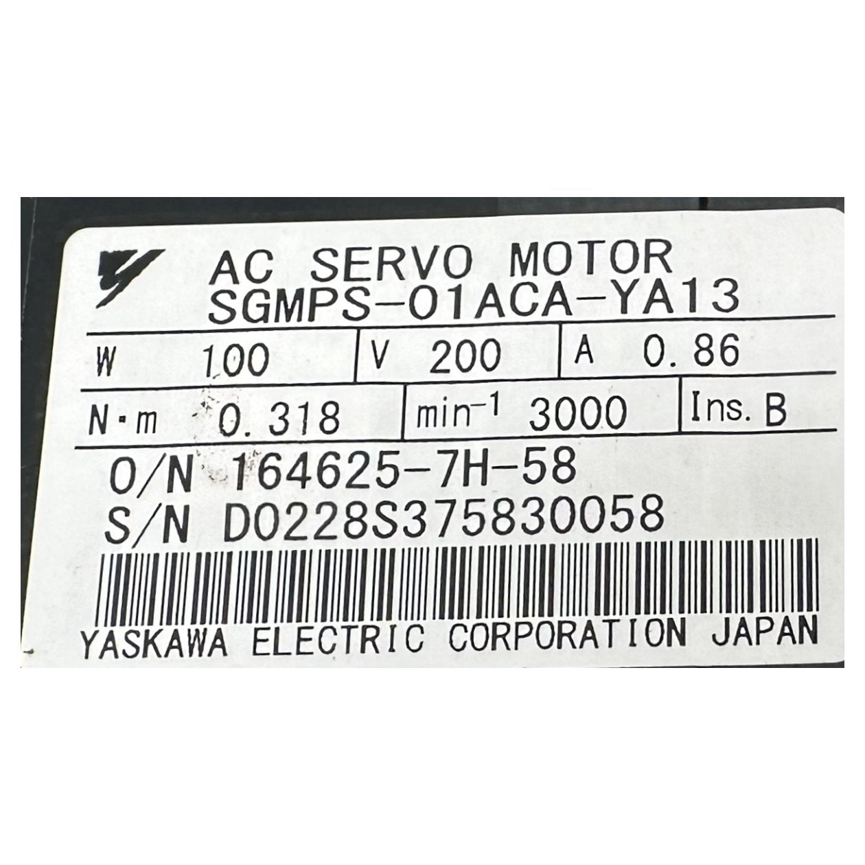 Yaskawa SGMPS-01ACA-YA13_3