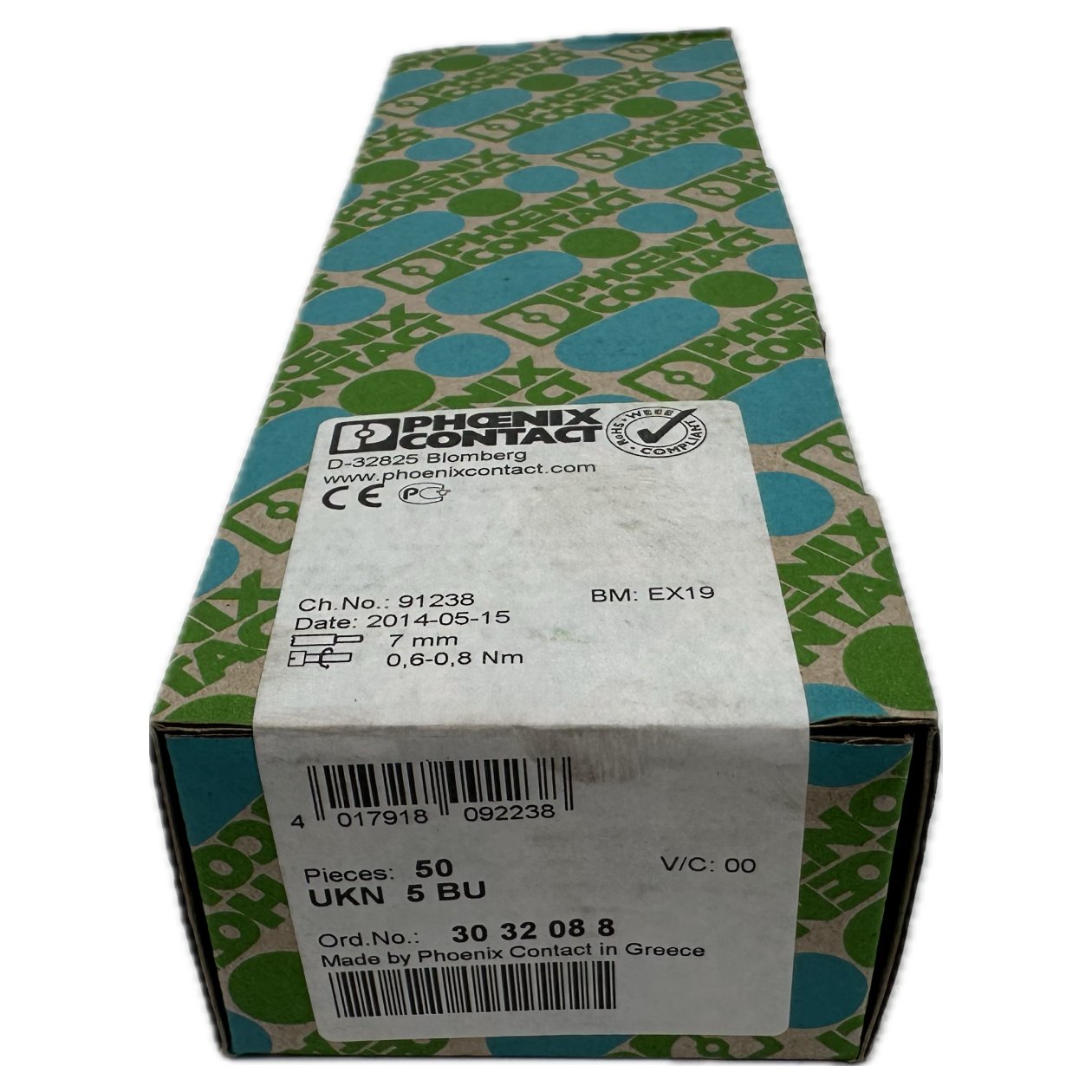 PQ4076 50 Stück Durchgangsklemmen Phoenix Contact UKN 5 BU 3032088 Versiegelt_2