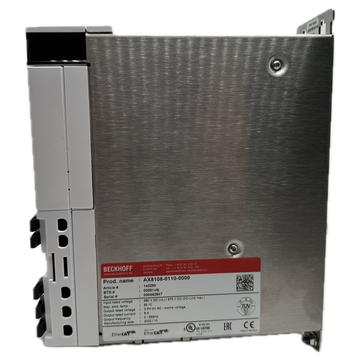 PQ5111 Einachsmodul Beckhoff AX8108-0110-0000_3