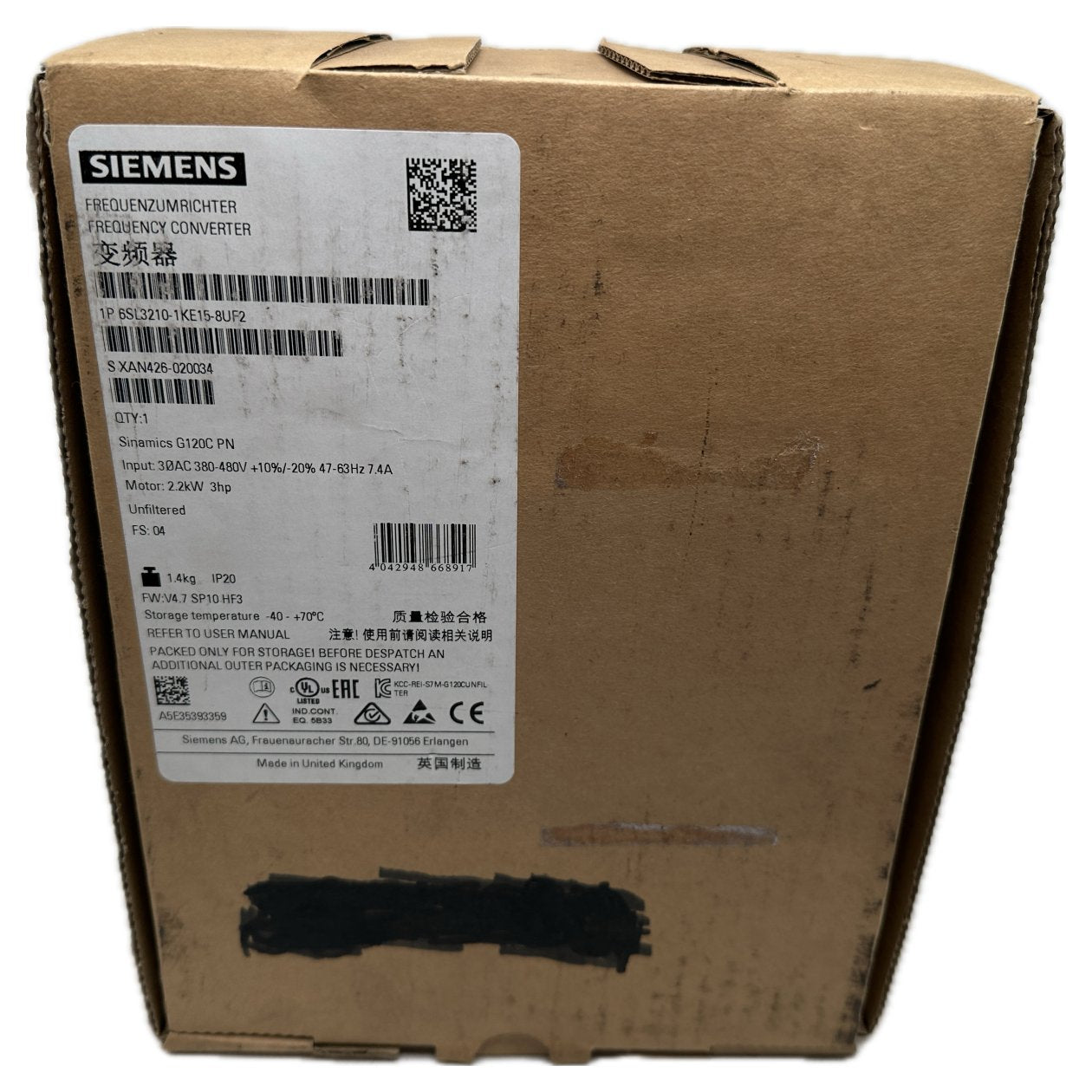 PQ5121 Frequenzumrichter Siemens 6SL3210-1KE15-8UF2 2.2kW_4