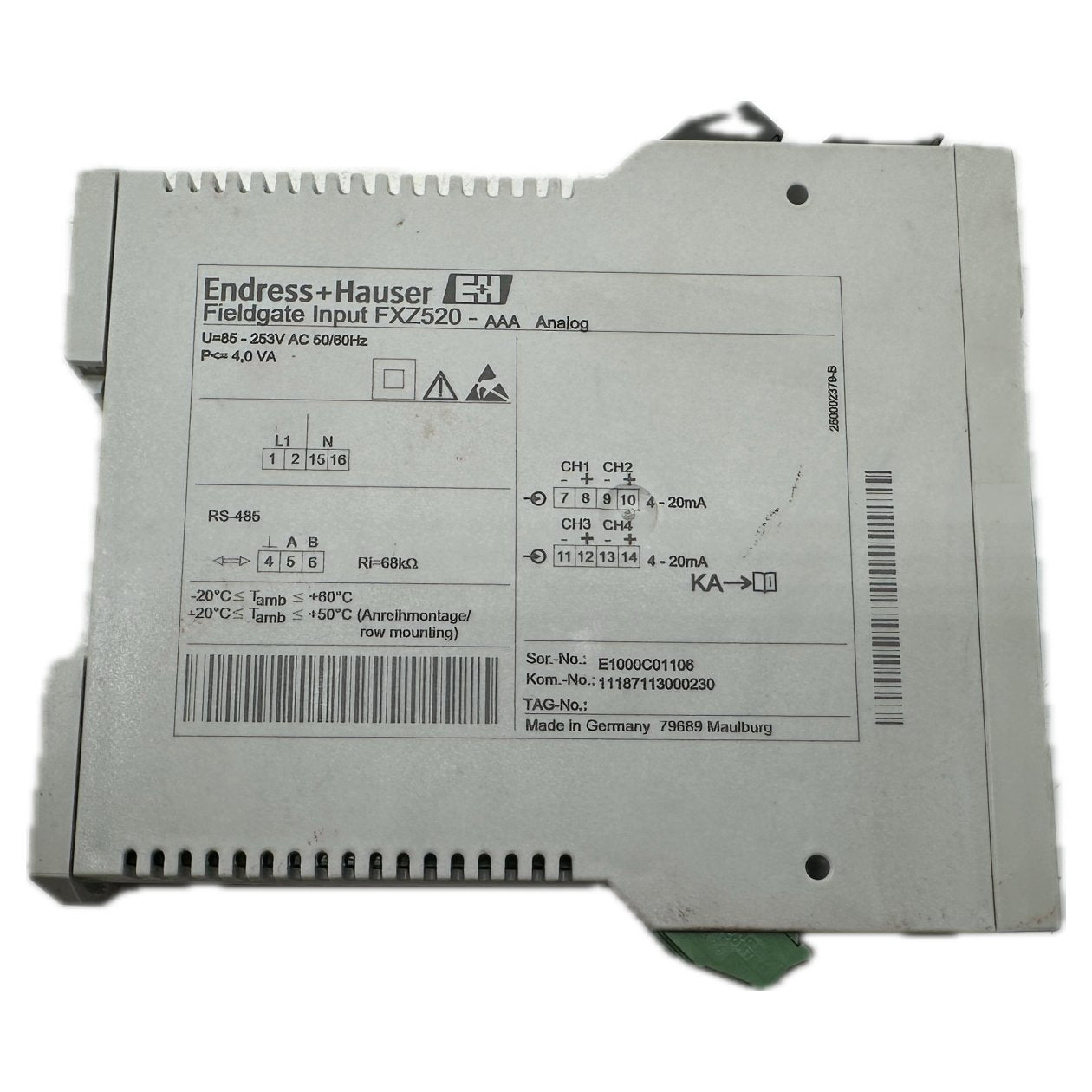 PQ5226 Fieldgate Input Endress Hauser FXZ520_3