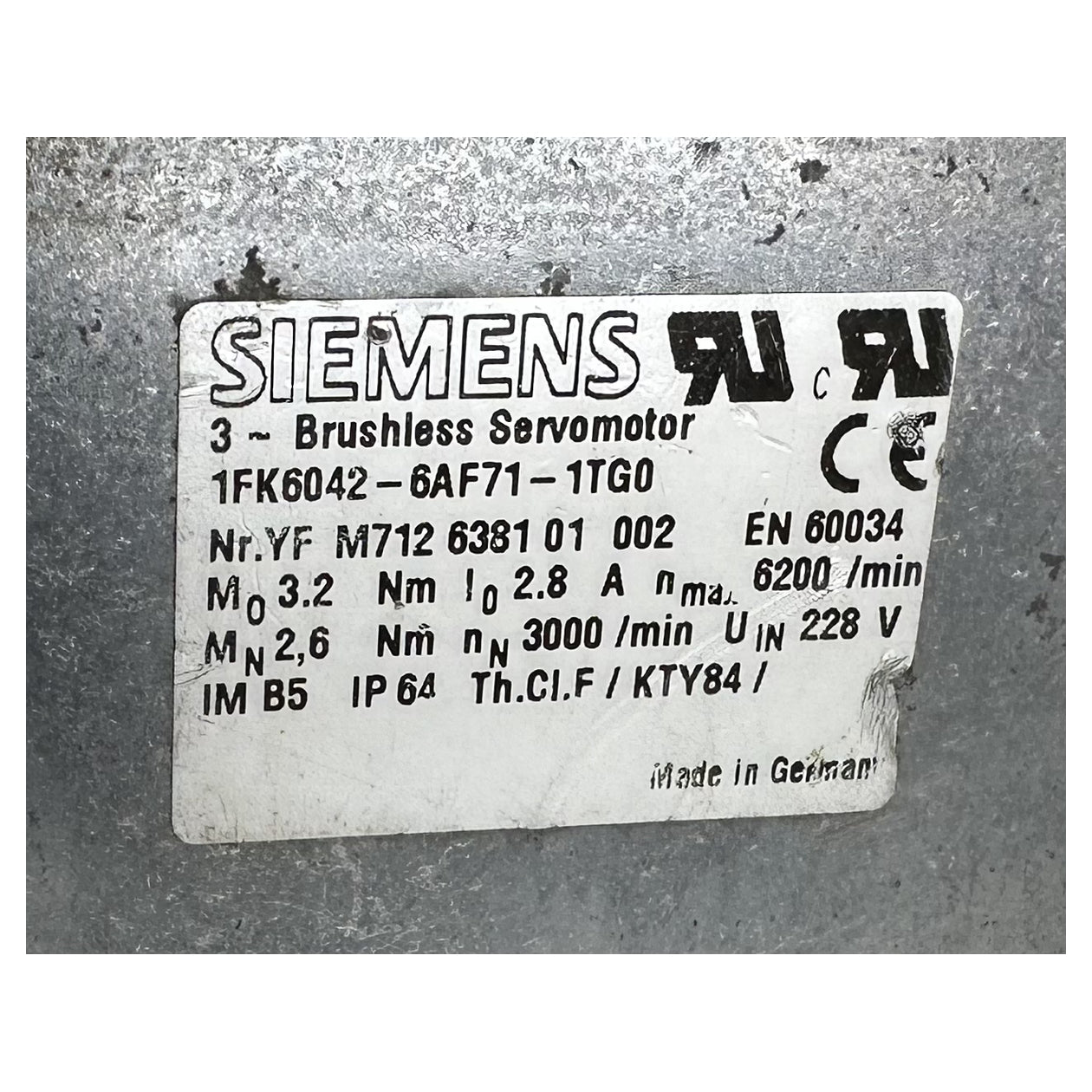 PQ5309 Servomotor Siemens 1FK6042-6AF71-1TG0 3.2Nm 3000U/min_5