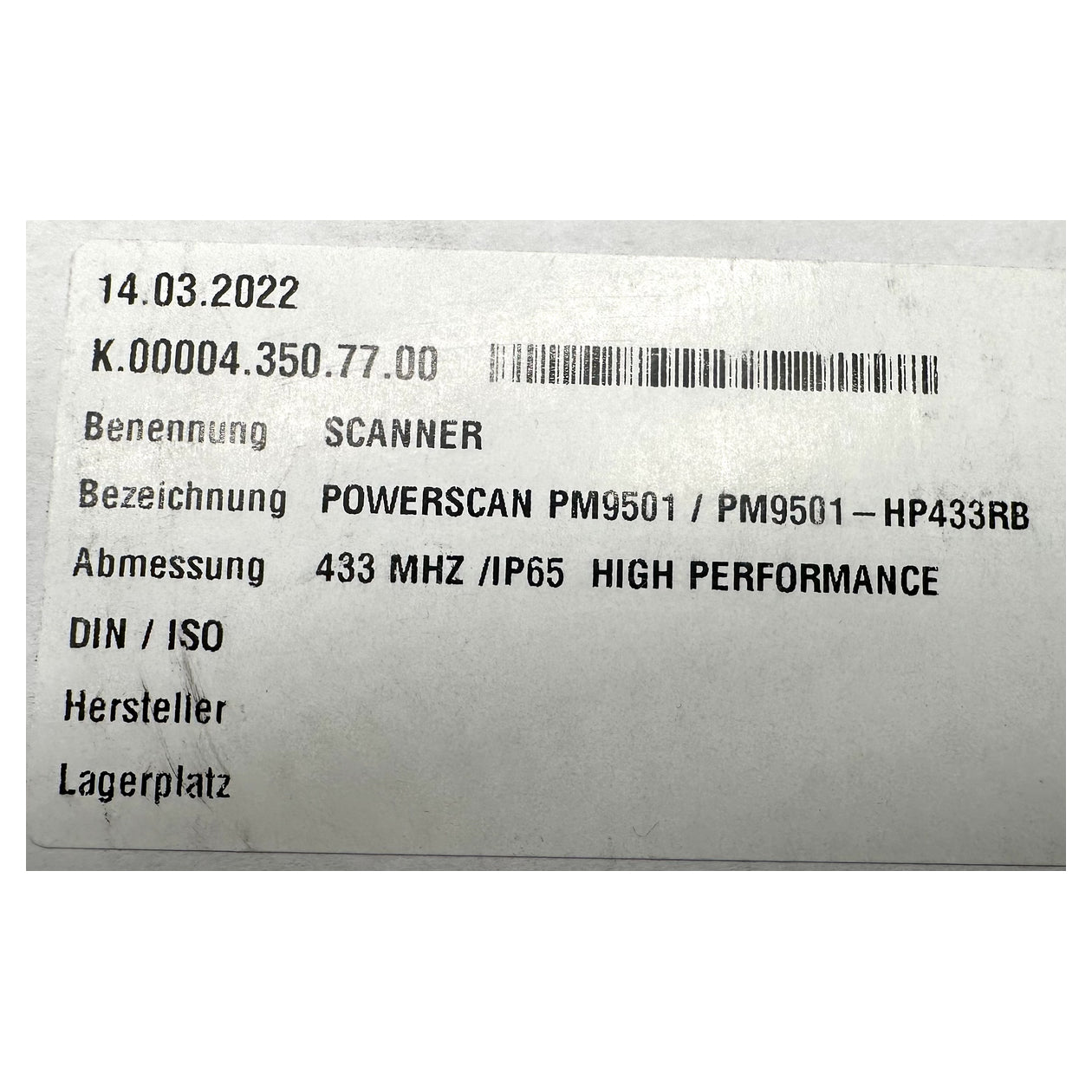 PQ5312 barcode scanner Datalogic Powerscan PM9501 HP433RB OVP Incl. bracket_8