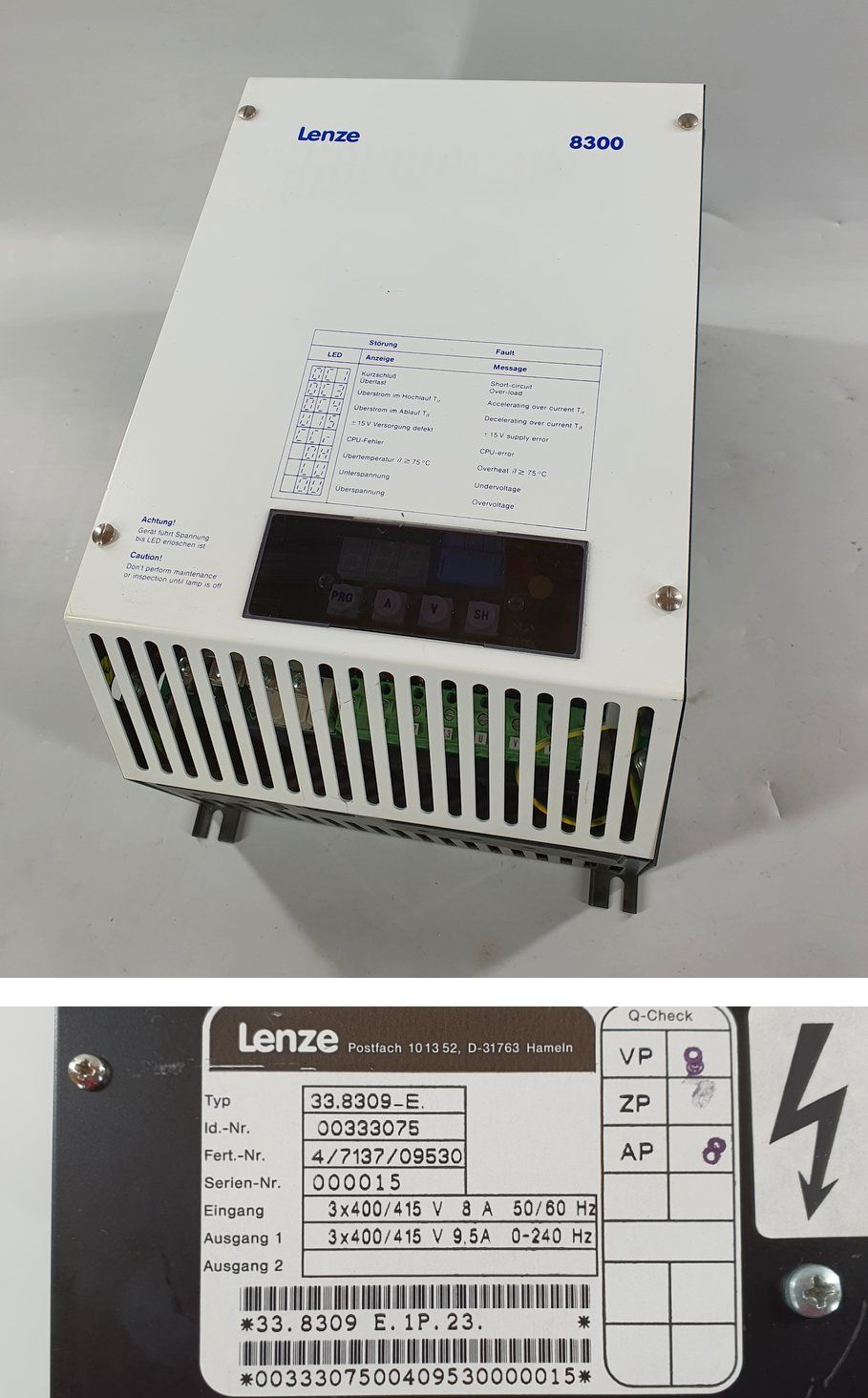 PQ633 Frequenzumrichter Lenze 8309 8300 33.8309-E.1P.23_2