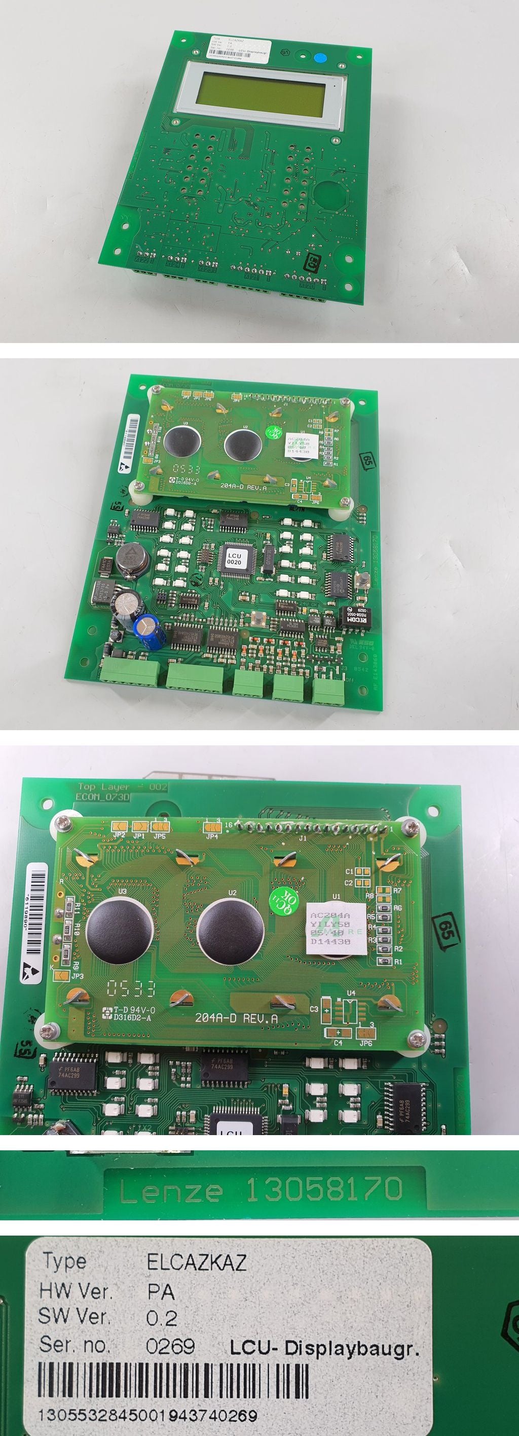 PQ852 LCU Display board Lenze ELCAZKAZ 13058170 aus ELCAFHI1524_2
