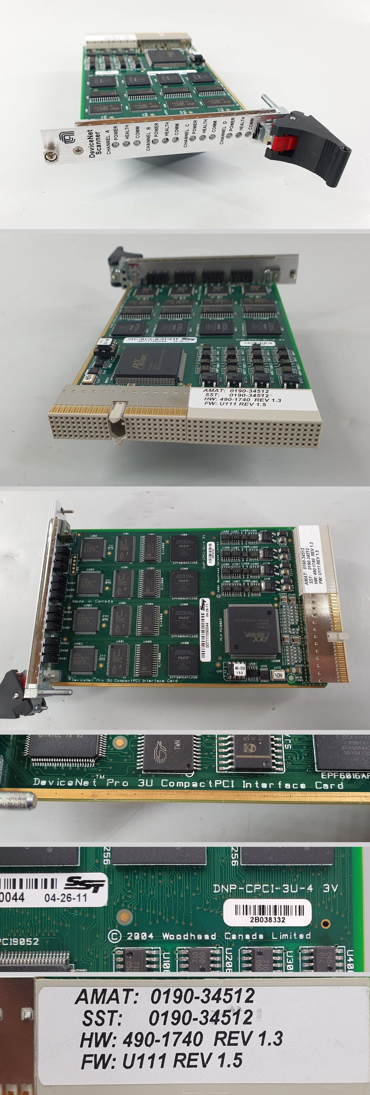 .PS026 SST DeviceNet Pro 3U Compact PCI Interface Card AMAT 0190-34512_2