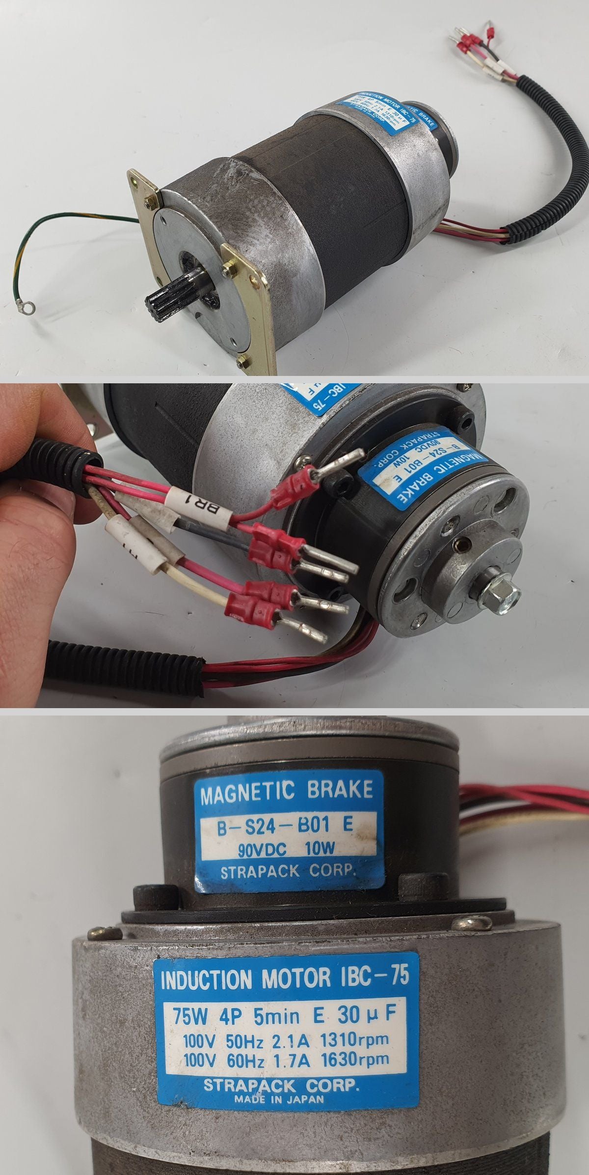 PS030 Induction Motor Strapack IBC-75 75W Brake B-S24-B01 Verpackungsmaschine_2
